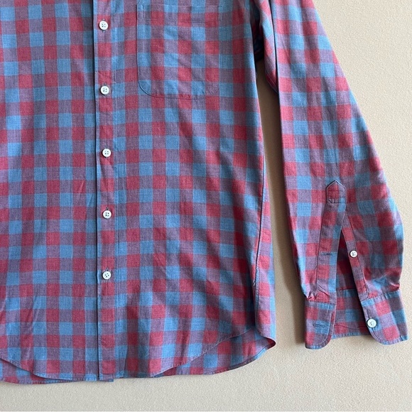 JCrew Men’s Casual Button Down Red and Blue Check Shirt Slim Fit size Small - Picture 5 of 12